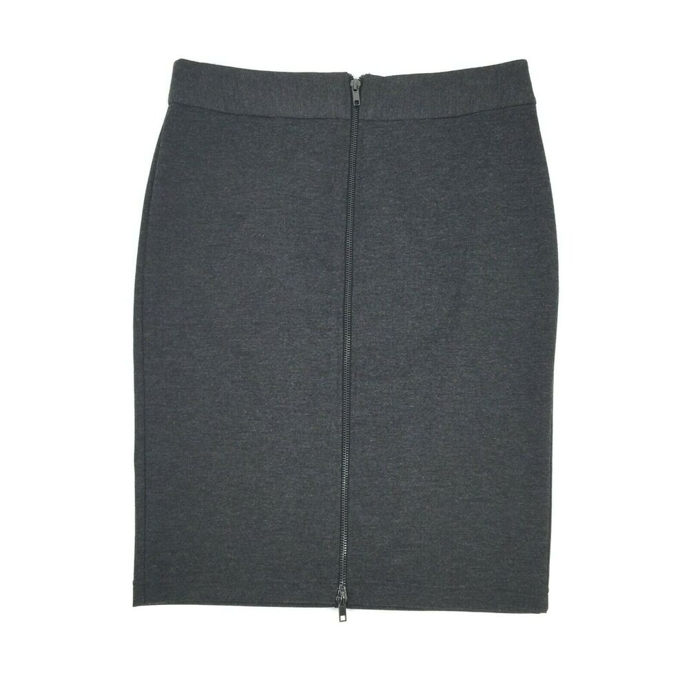 Miss Tina Knowles Full Zip Front Straight Pencil Skirt Size 6 Womens Dark Gray S